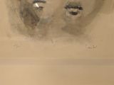 drawing of a woman ' s face with a cigarette sticking out of her mouth