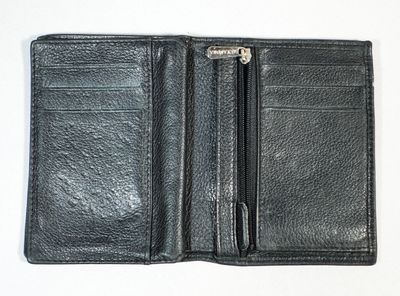 HEXAGONIA Portefeuille en cuir noir