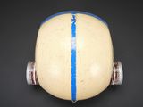 an image of a helmet with a blue stripe on it