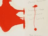 un dessin représentant un homme avec un chapeau et un parapluie rouge