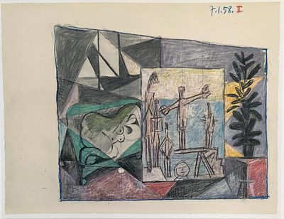 drawing of a drawing of a man in a room with a window