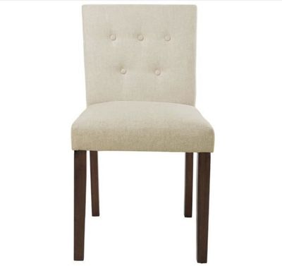 Chaise HANSON-en tissu beige et bois marron - L 47 x P 58 x …