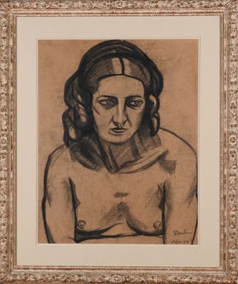Georges JOUBIN (1888-1983) Femme au torse nu, 1935 Fusain su…