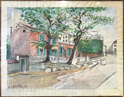 Jean DORVILLE (1902-1985). Le Lapin Agile, Montmartre.