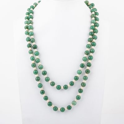 Important sautoir perles de culture, diam : 6 mm env, et bou… - Photo 1