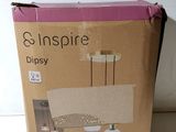 a cardboard box with a picture of a lamp inside of it