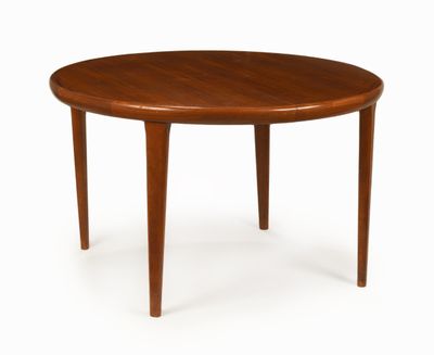 a round table with a wooden top and legs on a white background