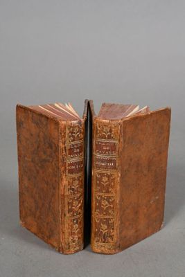 an old book opened to reveal two pages of a book