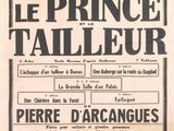 une vieille affiche française annonçant la pièce « Le Prince et le Tailleur » au Théâtre de Bayonne