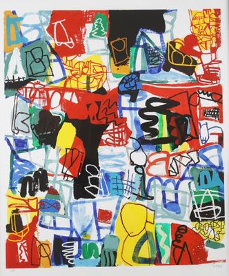 an image of a painting with many different colors on it