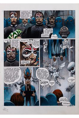 a page from a comic book with an image of a group of people