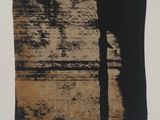 an image of a black and brown painting on a white wall