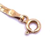a close up of a gold chain with a clasp on it