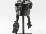 an image of a sculpture of a robot on a stand