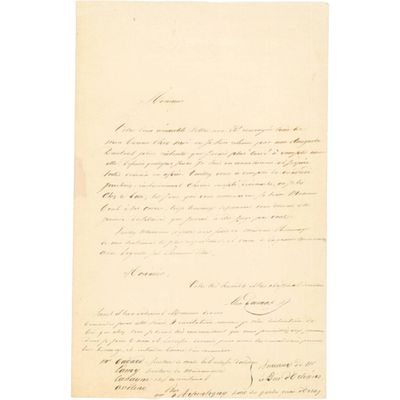 une lettre écrite à l'encre noire sur une feuille de papier