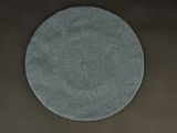 a picture of a blue disc on a brown surface