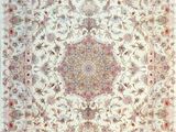an oriental rug with a floral design on a white background