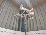 a picture of a metal structure with a light on it