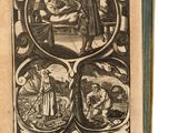 un vieux livre sur lequel figure l'image d'un homme et d'une femme