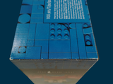 a blue box that is sitting on top of a table