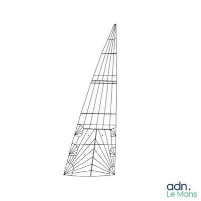 a black and white photo of a sailboat on a white background