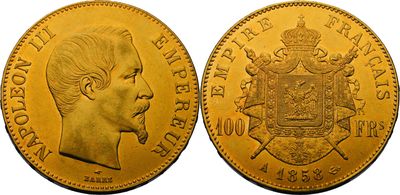 une pièce « sovereign » en or à l'effigie de la reine Victoria et du prince Philip