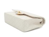 chanel white quilted lambskin flap clutch bag
