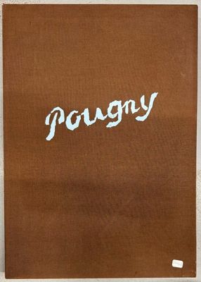 un livre marron avec des inscriptions blanches posé sur une table