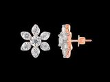a pair of diamond earrings on a black background
