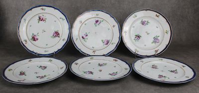 SAMSON Suite de six assiettes en faïence fine décor polychro… - Photo 1