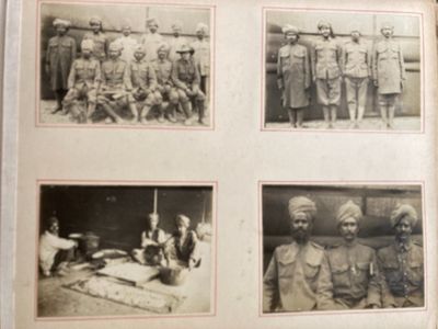 several old black and white photos of men and women in military uniforms