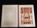 an open book with a picture of a building on it