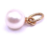 an image of a white pearl with a gold clasp on a white background
