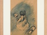 tableau représentant une femme tenant un verre de vin à la main