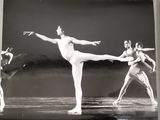 a black and white photo of a woman doing a ballet pose