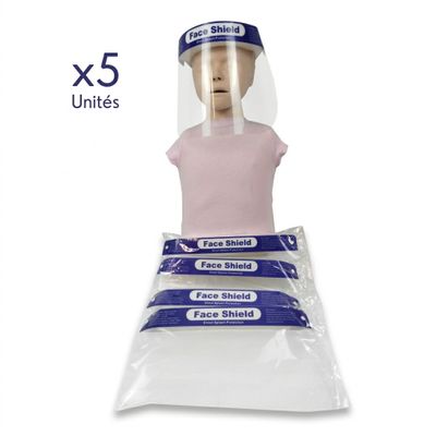 a close up of a mannequin wearing a face shield on a white background