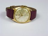 une image représentant une montre-bracelet au boîtier en or