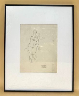 a picture of a drawing of a woman on a horse