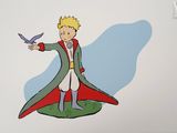 un dessin représentant un garçon avec un oiseau sur la main