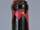 a close up of a bottle of wine with a red bow on it