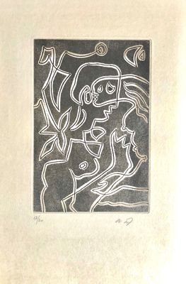 une image d'un dessin en noir et blanc d'un homme et d'une femme