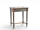 an image of a small table with a marble top on a white background