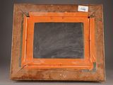 an old picture frame with a chalkboard in the middle of it
