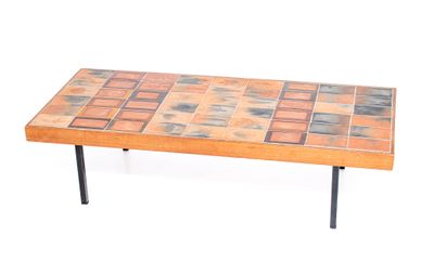 an image of a coffee table with a tile top