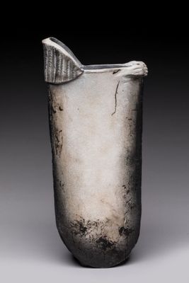 une image représentant un vase argenté sur fond gris