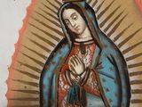 an image of a painting of the virgin mary with a crown on her head