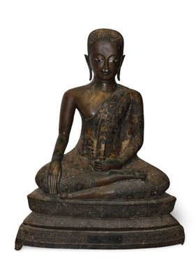 Birmanie, XIXe siècle Importante statue en bronze ancienneme… - Photo 1