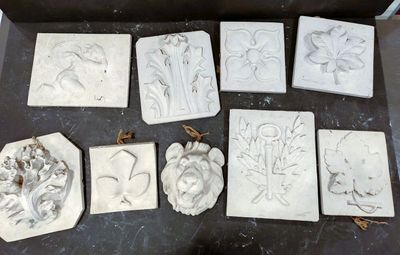 a tray that has a lot of different molds on it