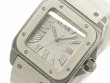 an image of a white watch with roman numerals on the face