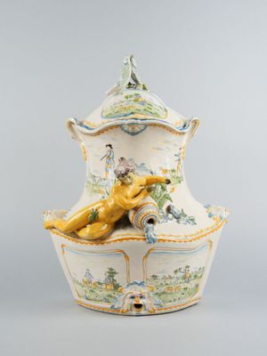 an image of a vase with a horse on it